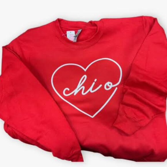 Chi Omega Sweatshirt w/ Heart - Picture 1 of 1